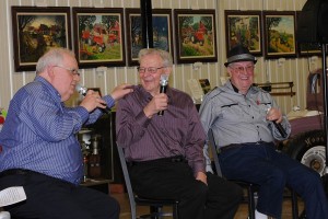 Jim Edington (left), Dick Forbrook and Stacy Redmond share a laugh. It was probably during the "monkey at Fairmont Raceway" story...