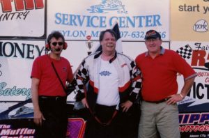 In Fairmont Raceway victory lane with promoter Joe Ringsdorf. (Anderson collection)